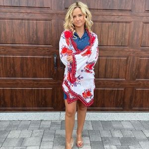 White Flowered Wrap~ Size S/M